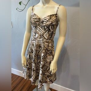 Women’s linen blend banana republic fit and flare midi dress size 0